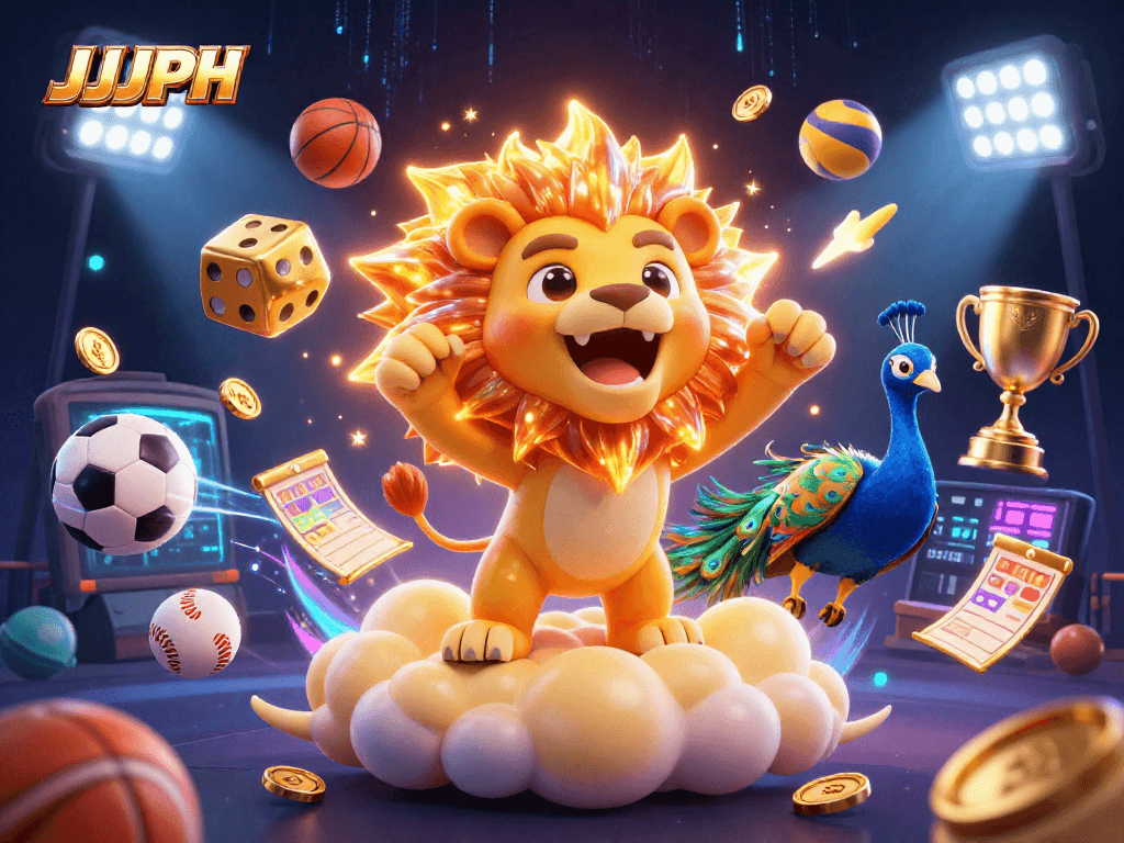 Experience thrilling gameplay with JJJPH through vibrant casino-themed illustration.