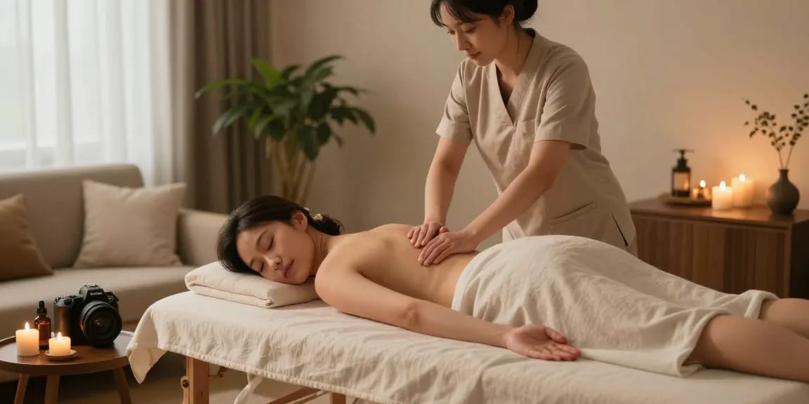 동탄출장마사지 in a serene home setting with a skilled therapist providing relaxation and comfort.