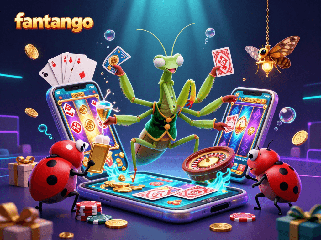 Engage in thrilling gaming action with fantango as vibrant characters play and interact in an exciting casino environment.