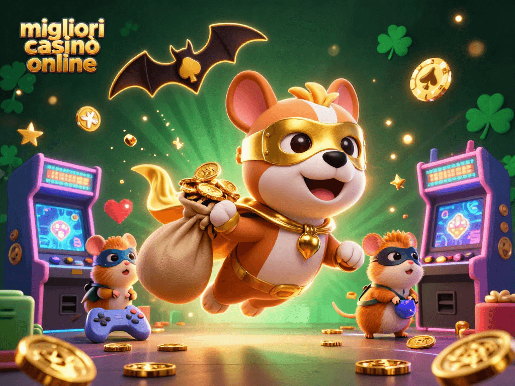 Gioca nei migliori casinò online con un cane supereroe che vola, portando gioielli e simboli del poker in un mondo di avventure.