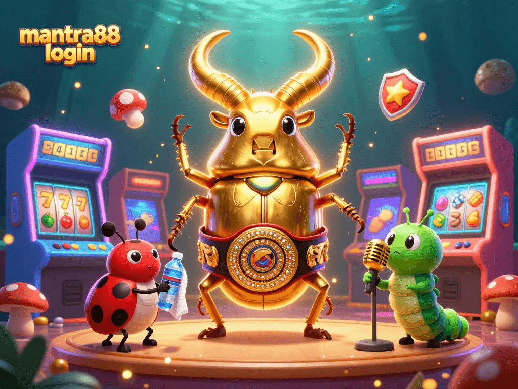 Engage with the mantra88 login platform, featuring a colorful digital casino showdown with iconic characters.