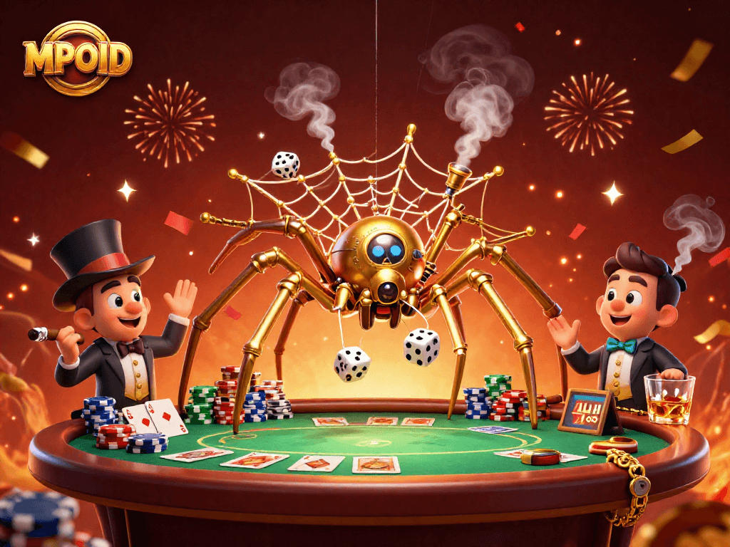 MPOID enhances your casino experience with a dynamic scene of gaming elements and excitement.
