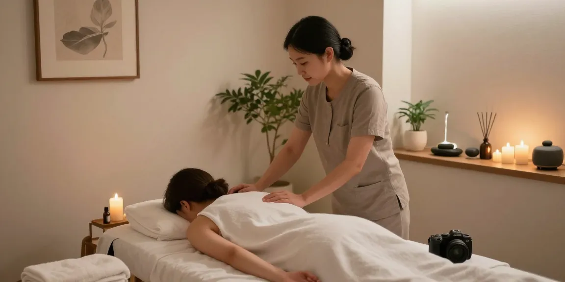 Experience the soothing 강동구출장안마 in a tranquil massage room filled with calming elements.