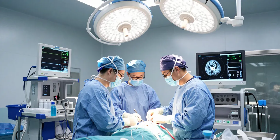 Beyin ameliyatı in a modern surgical room with a dedicated team and advanced technology ensuring safety and precision.