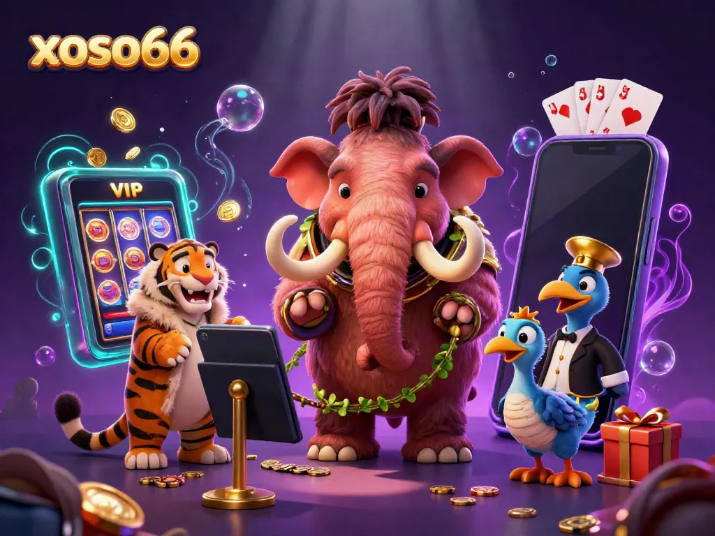 Experience thrilling gaming at xoso66 with colorful slot games, bouncers, and VIP guests.