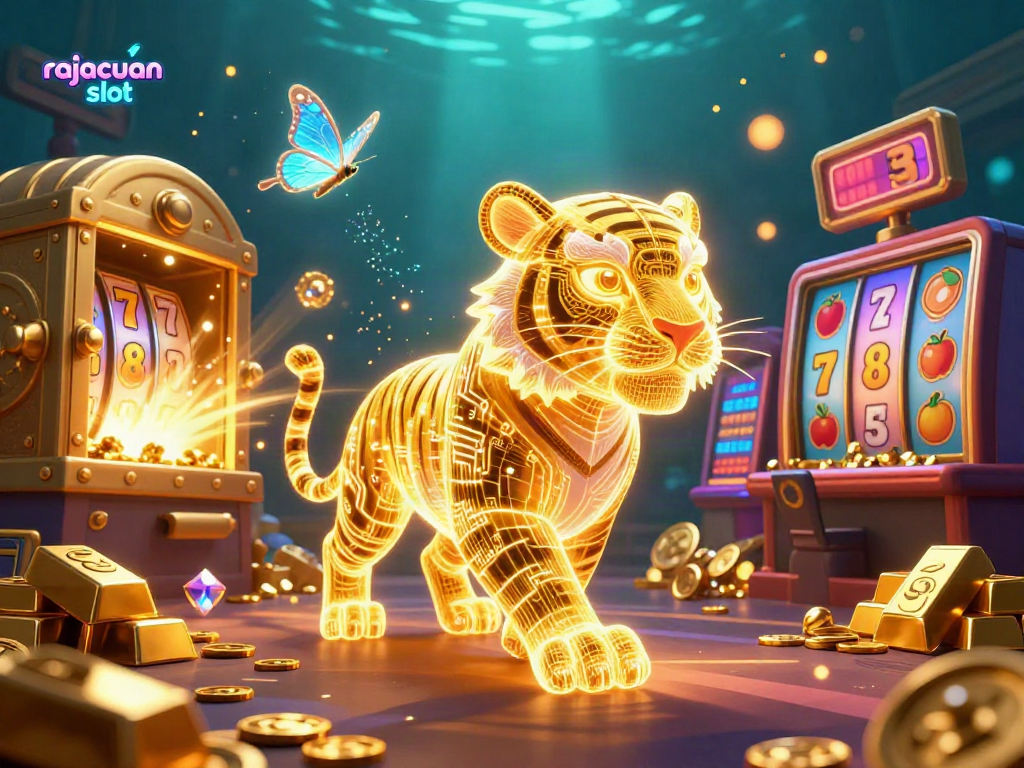Experience the thrill of rajacuan slot in this vibrant casino-themed digital illustration.