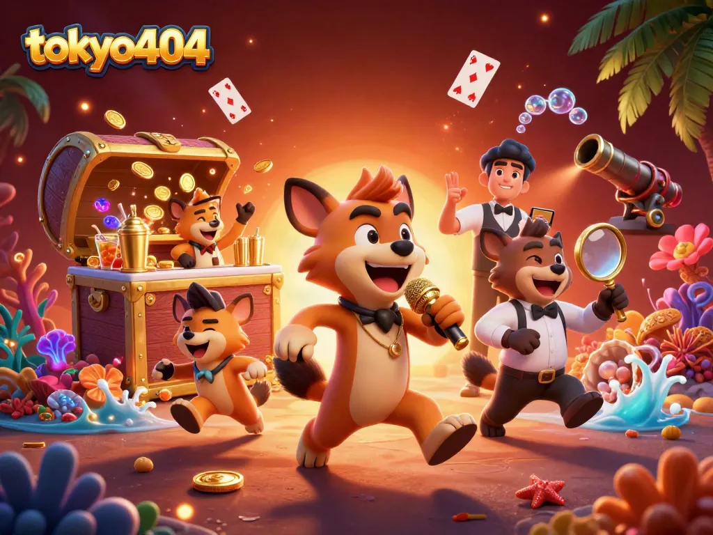 Catch the tokyo404 comedy casino scene with lively hyenas mixing drinks and telling jokes!