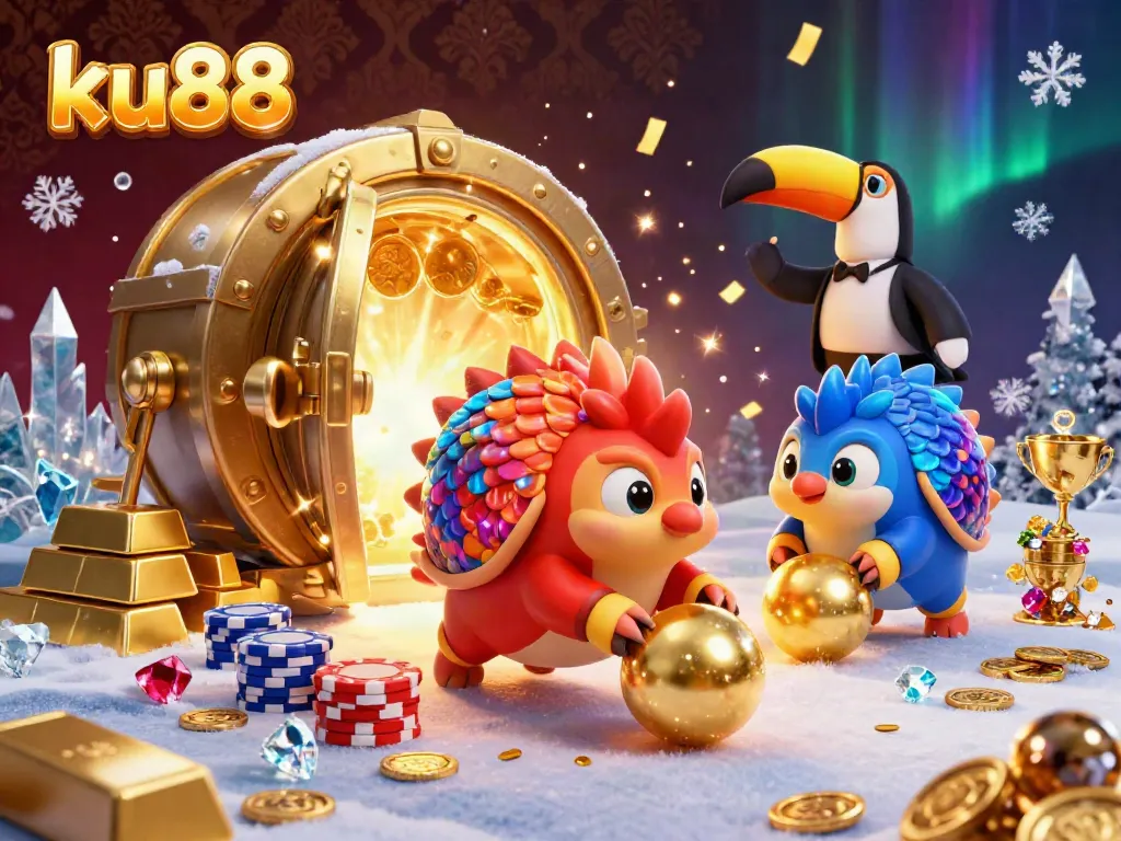 Experience the thrill of ku88 at the vibrant casino with rival pangolins and golden treasures.