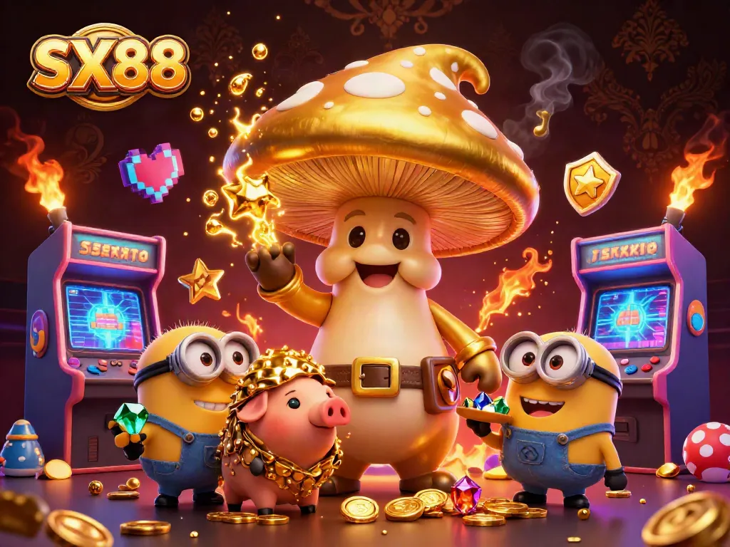 SX88 dazzles players with a magical scene full of golden treasures and vibrant gaming elements.