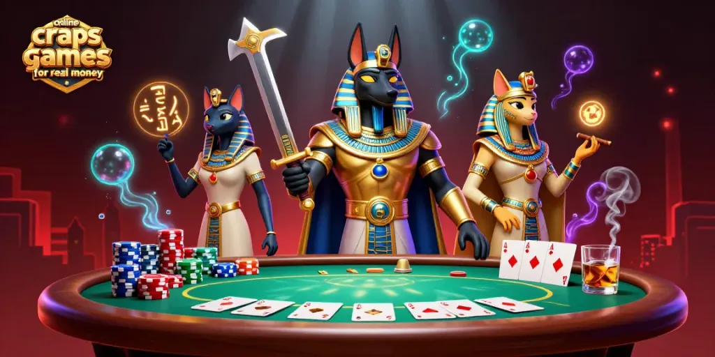 Experience online craps games for real money with exciting characters and vibrant casino elements.
