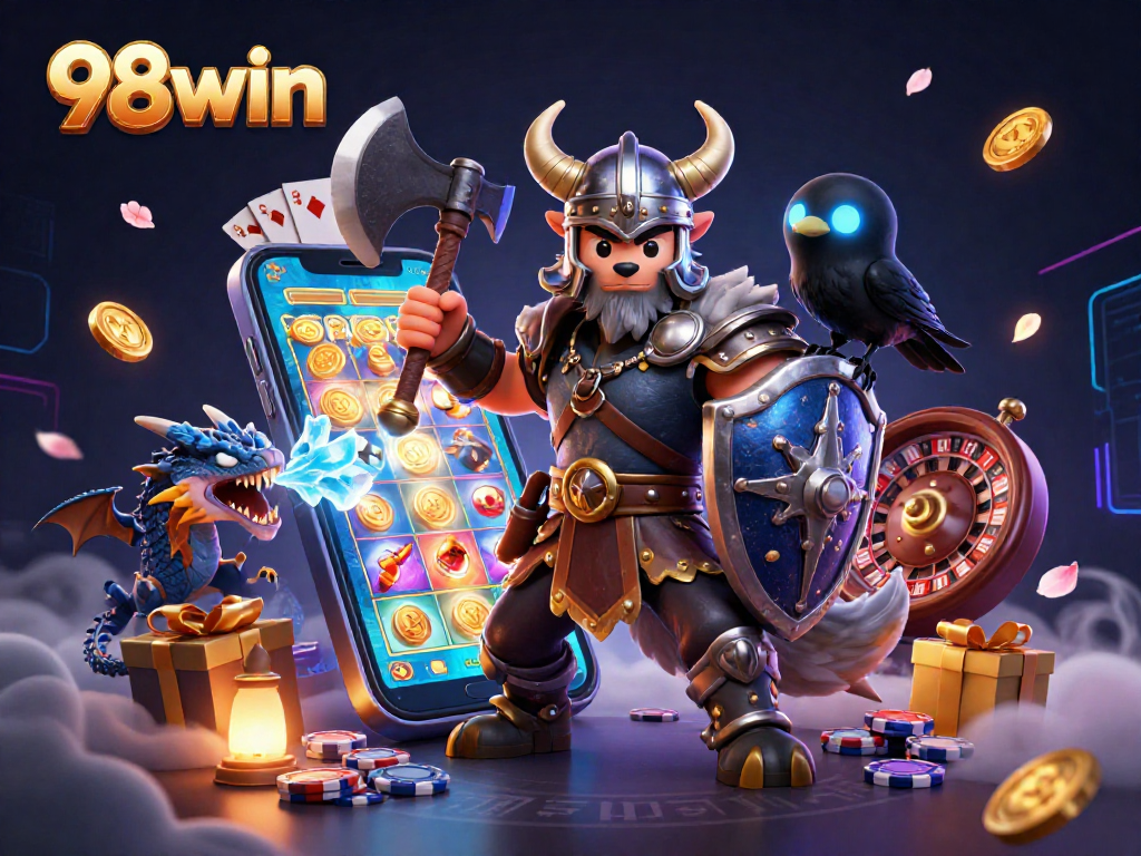 Experience thrilling action with 98win’s vibrant casino scene featuring engaging characters and dynamic game elements.