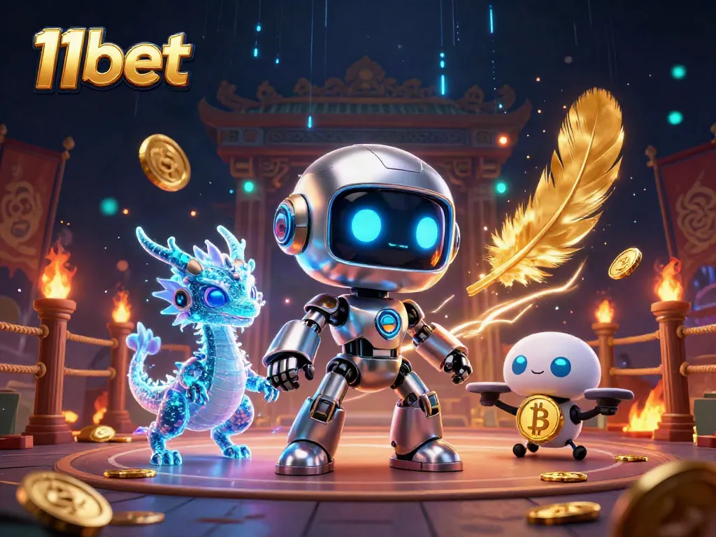 Create excitement at 11bet with vibrant energy and unique casino elements in this 3D digital illustration.