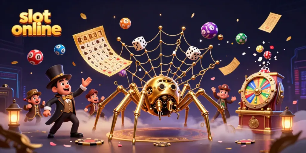 Spin colorful slot online reels in a vibrant casino atmosphere filled with golden elements and lucky charms.