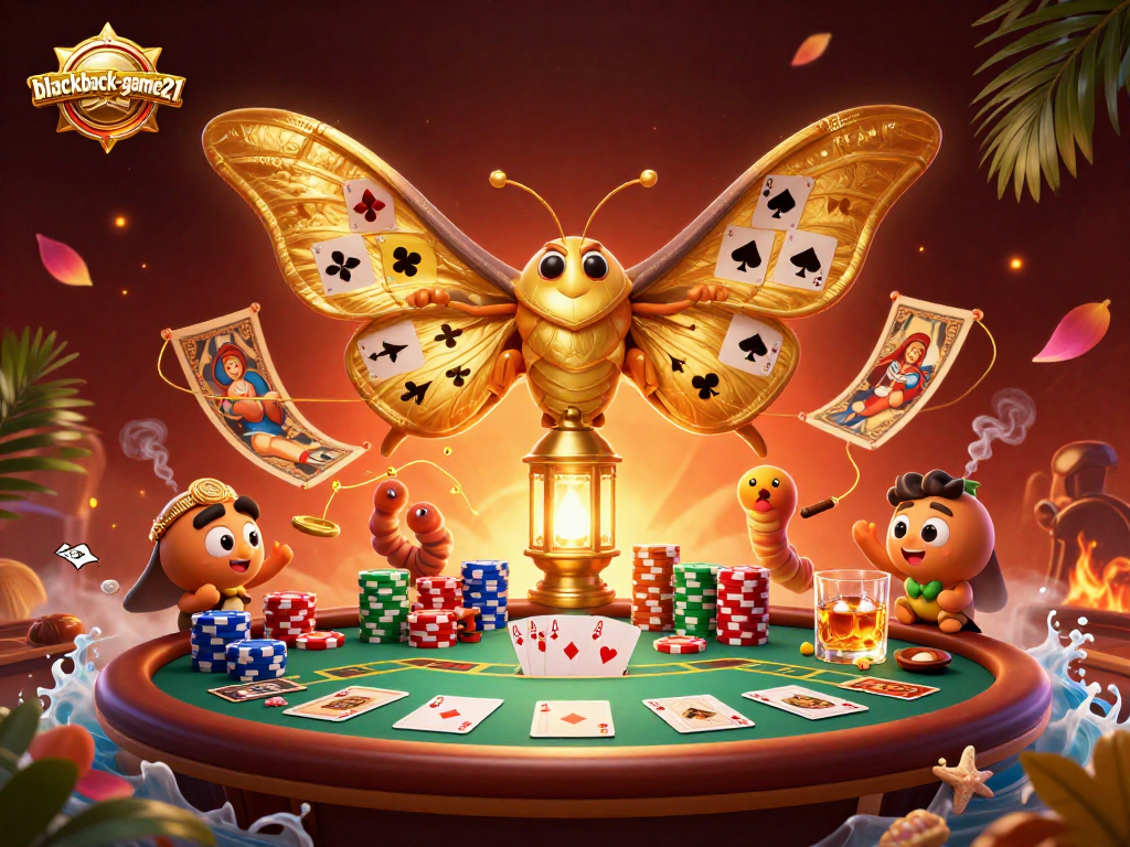 Join the excitement with blackjack-game21 at this vibrant casino scene featuring thematic characters and elements.