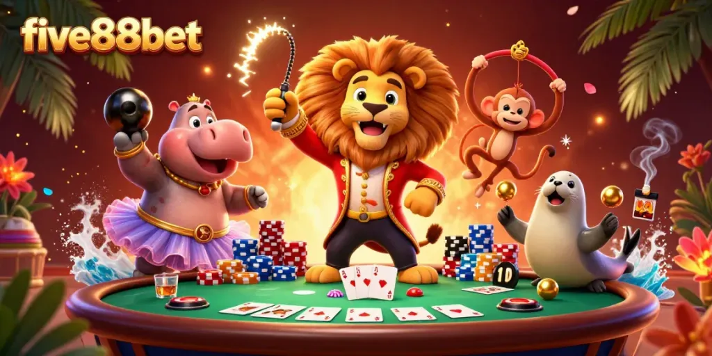 Experience thrilling moments at five88bet with vibrant casino characters in action.