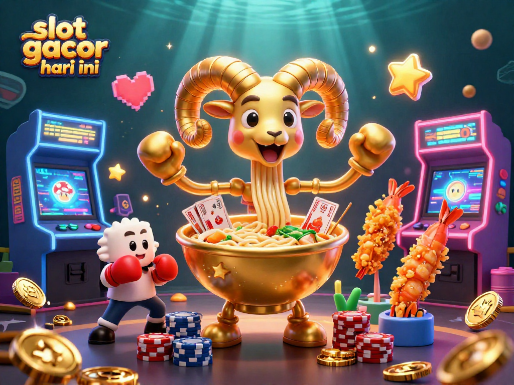 Experience the excitement of slot gacor hari ini with colorful characters and vibrant casino elements.