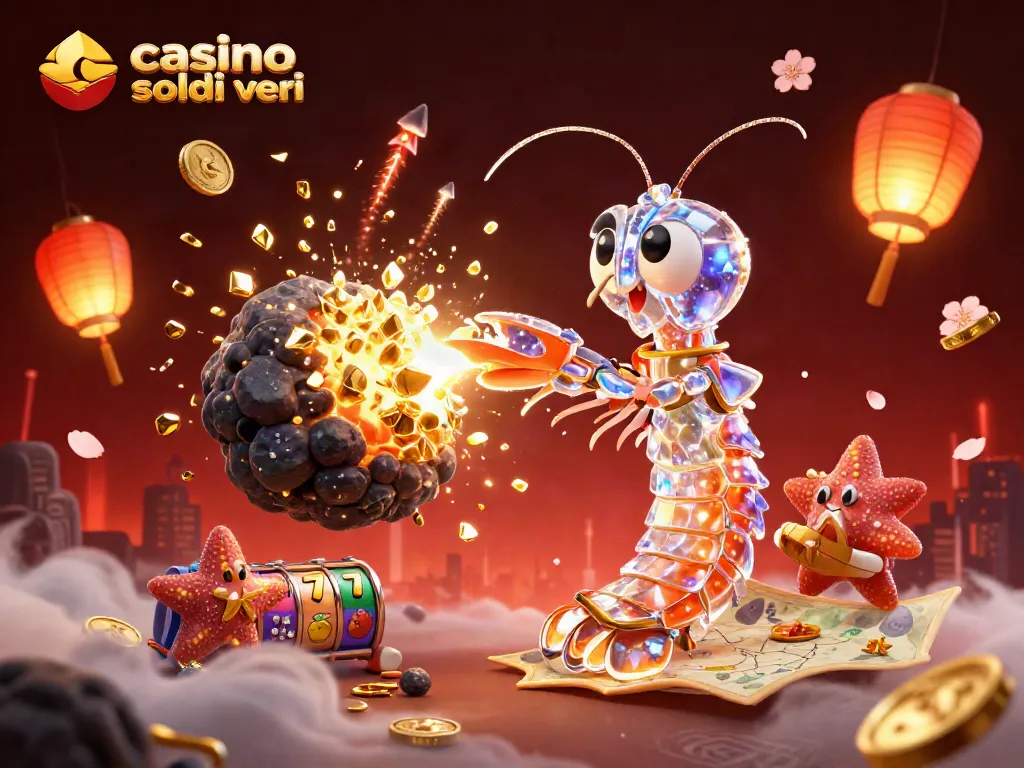 Gioca ai casinò online con soldi veri e vinci premi d'oro in un'illustrazione vivace e coinvolgente.