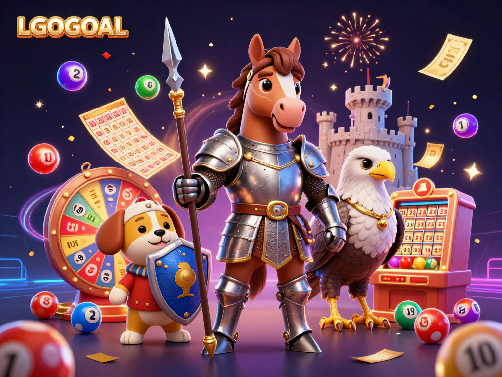 Experience thrilling wins at LGOGOAL with dynamic lottery balls and vibrant casino elements.