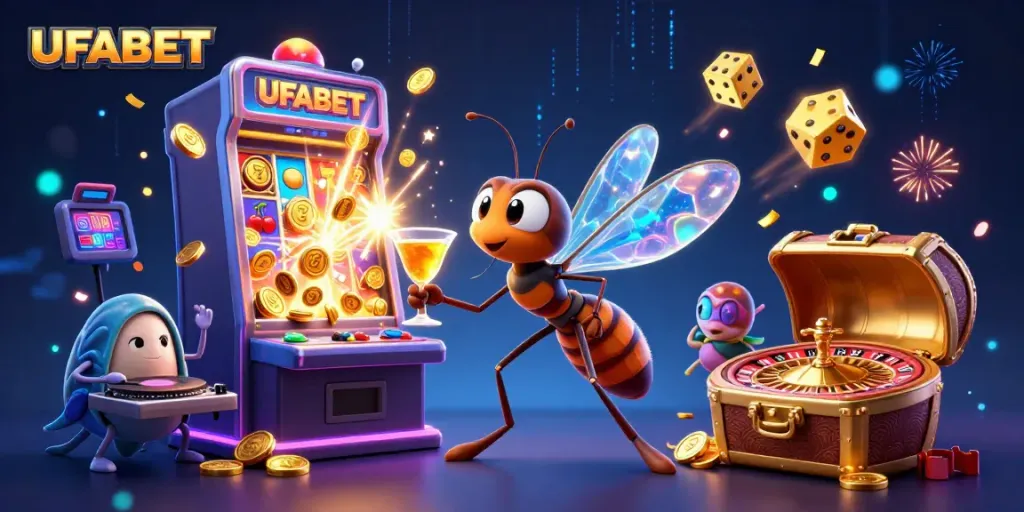 Experience thrilling gameplay with UFABET's vibrant casino scene, featuring unique characters and dynamic elements.