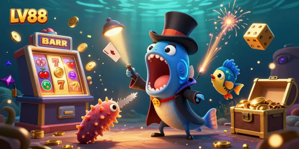 Experience the thrill of LV88 with vibrant casino visuals showcasing exciting gameplay.