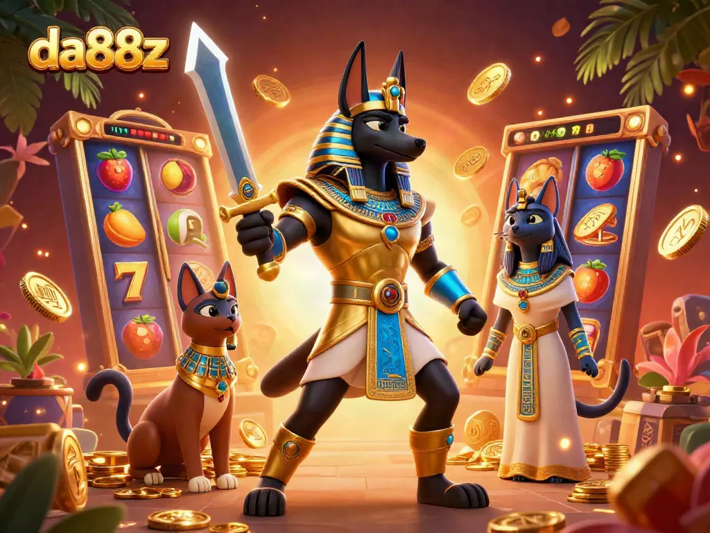 Engage in thrilling slot gameplay at da88z with vibrant spinning reels and exciting jackpot symbols.