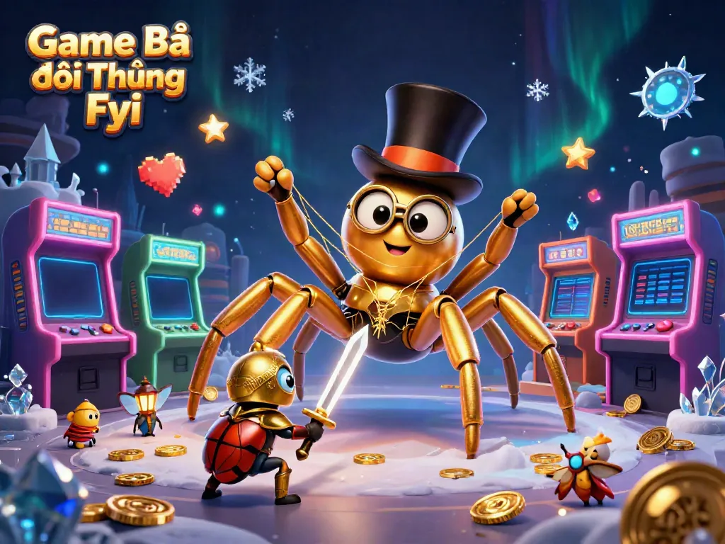 Engage with Game Bài Đổi Thưởng Fyi illustrated in a lively casino scene with animated characters.