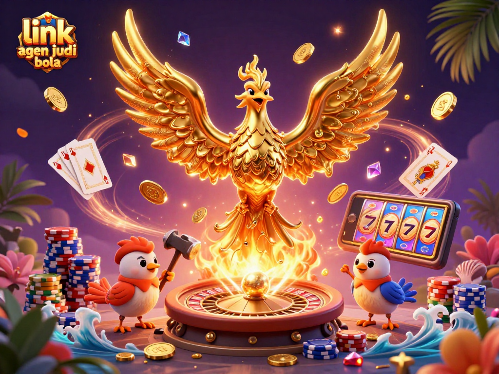 Experience the thrill of betting with link agen judi bola as a majestic golden phoenix rises from the forge.