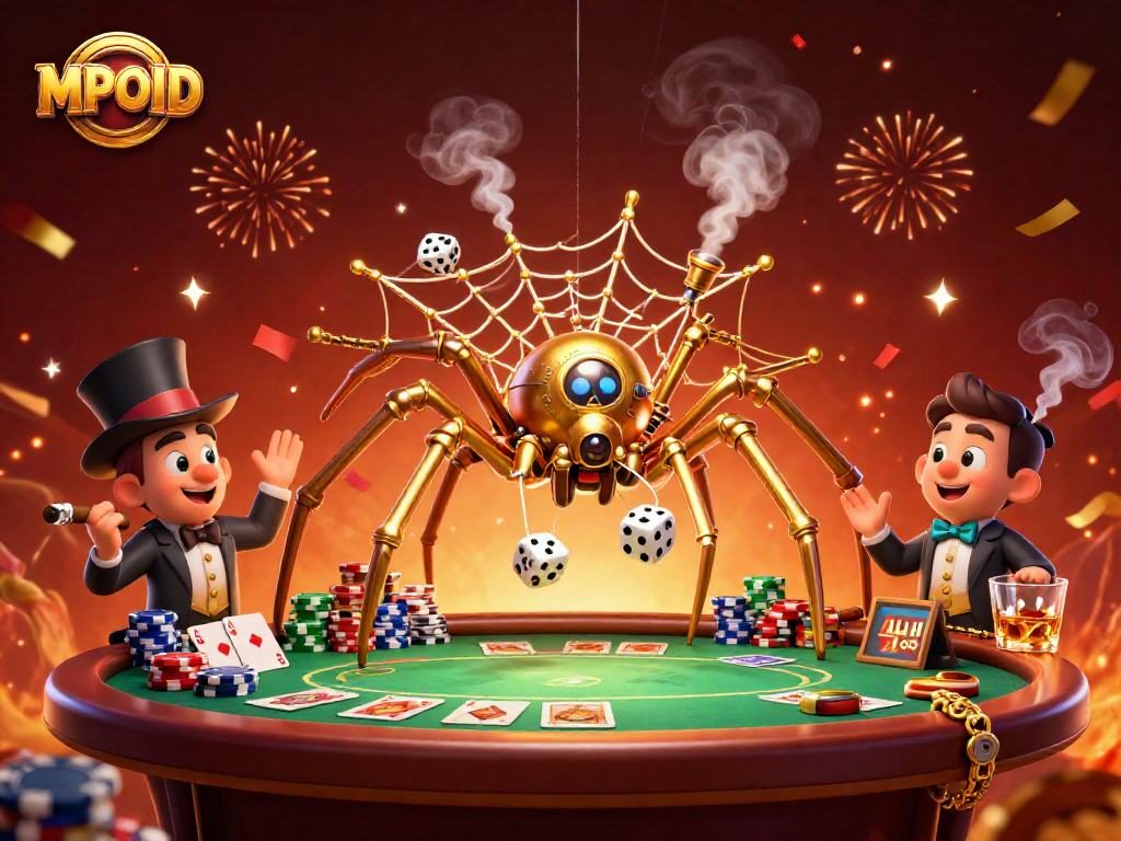 MPOID enhances your casino experience with a dynamic scene of gaming elements and excitement.