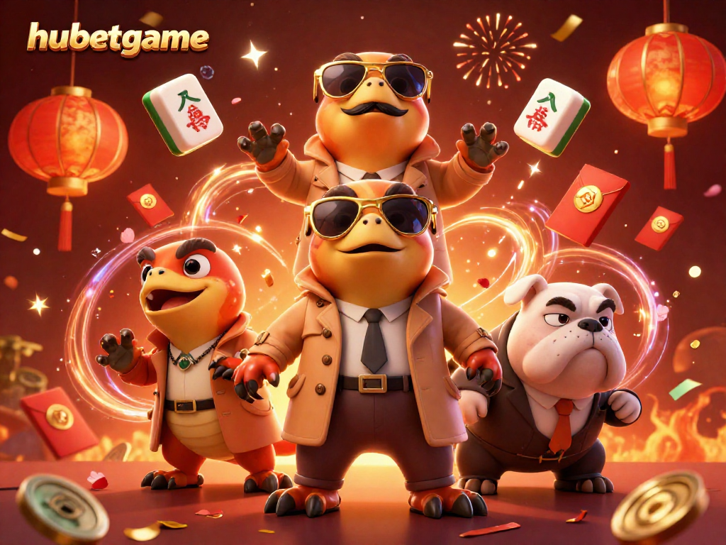 Engage with hubetgame at a VIP casino lounge with raptors and a bulldog bouncer.