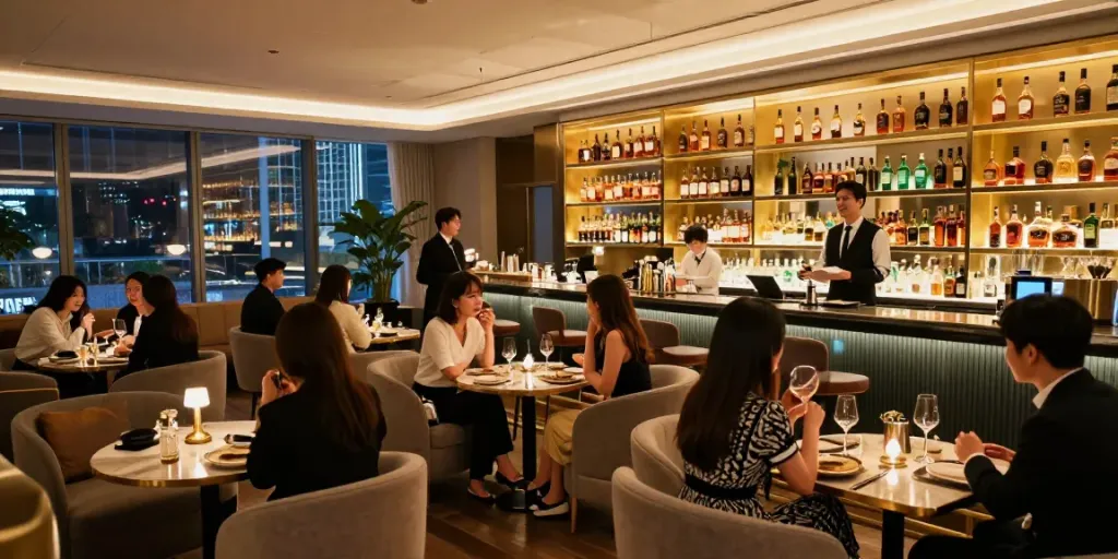 강남 타이밍 쩜오의 고급스러운 분위기와 매력적인 공간을 보여주는 이미지