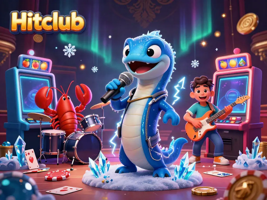Experience Hitclub's vibrant casino scene with electric eel DJ, lobster drummer, and seahorse guitarist.