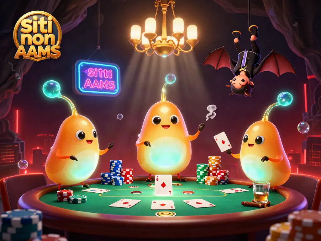 I migliori siti non AAMS risplendono in un casinò da sogno, con un dealer pipistrello e dettagli brillanti.