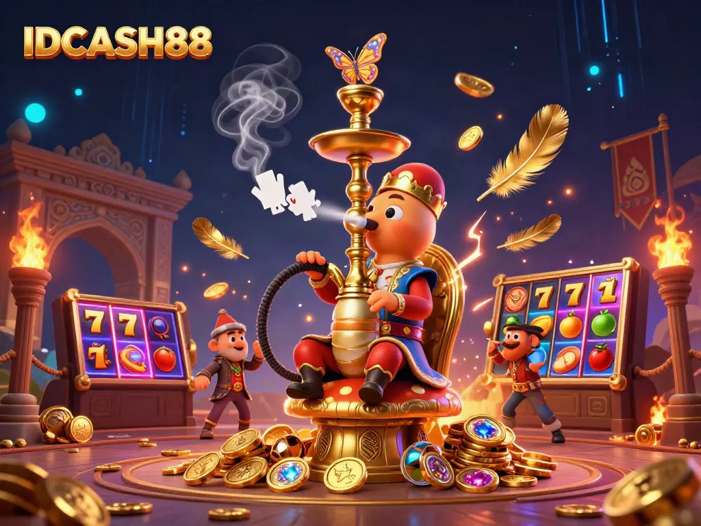 Engage with IDCASH88's vibrant online gaming experience featuring a magical caterpillar in a casino setting.