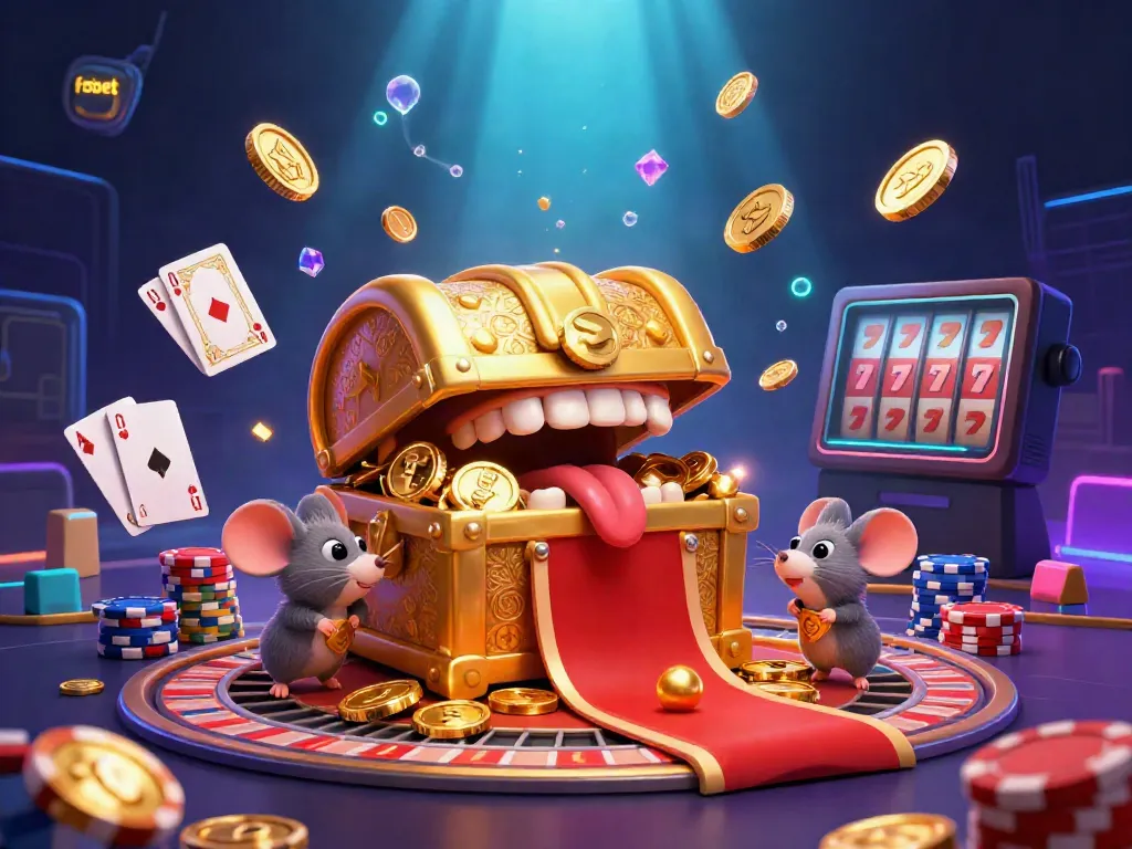 Exciting fabet adventure with treasure chest and casino elements captivating players.