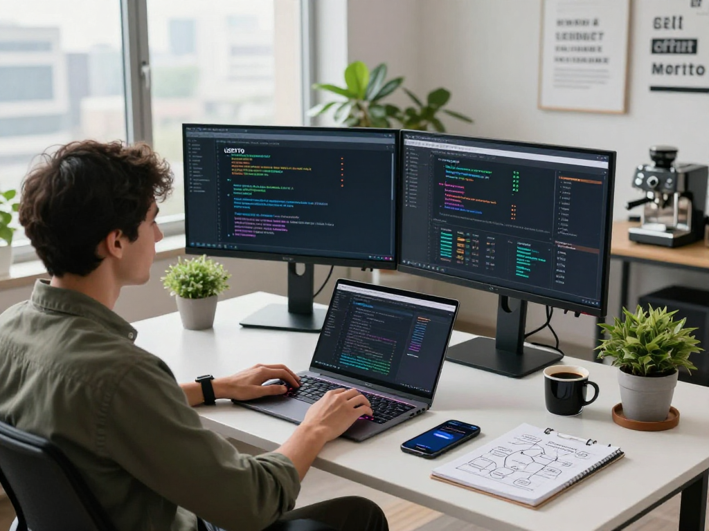 USDT0 integration codes displayed on dual monitors in a modern blockchain workspace.