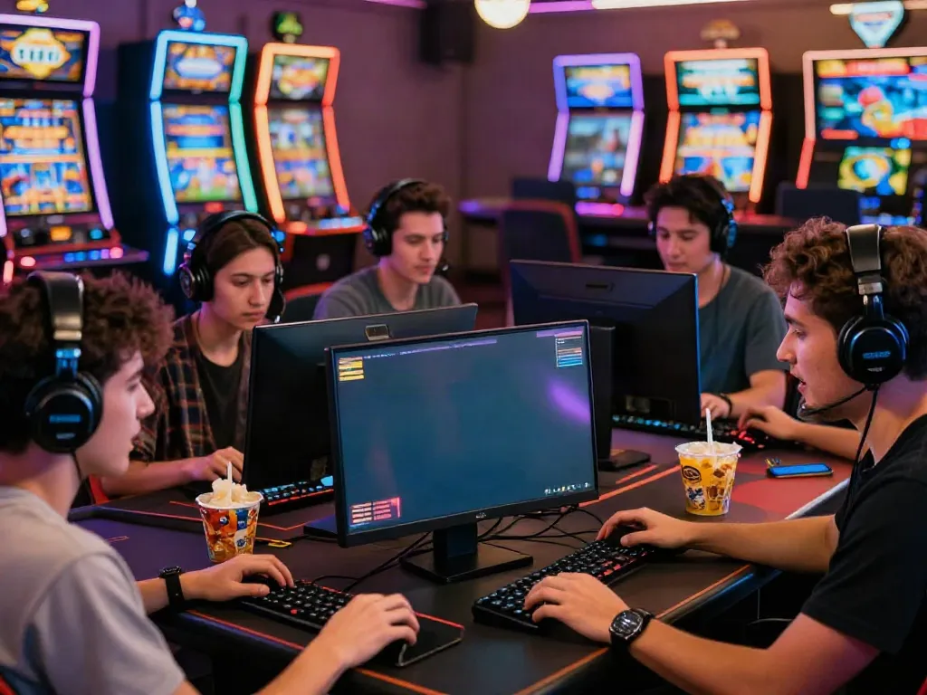 Players enjoying the SV88 gaming experience in a vibrant, immersive online environment with colorful graphics.