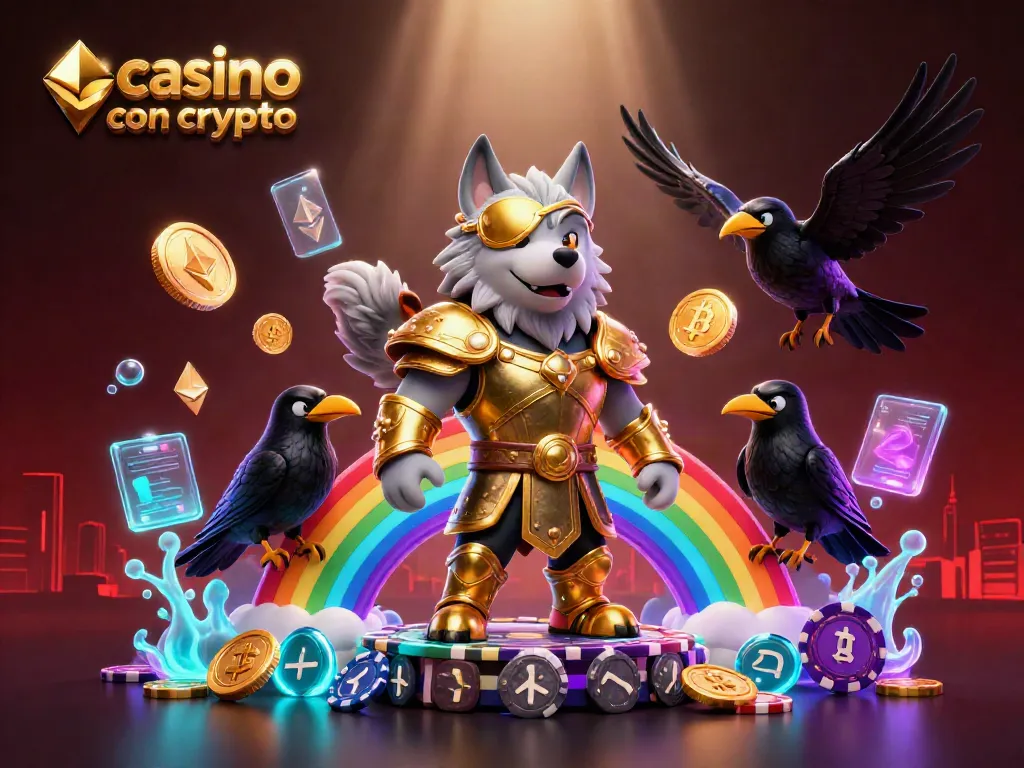 I migliori giochi di casino con crypto, tra cui Bitcoin ed Ethereum, in un'illustrazione vibrante.