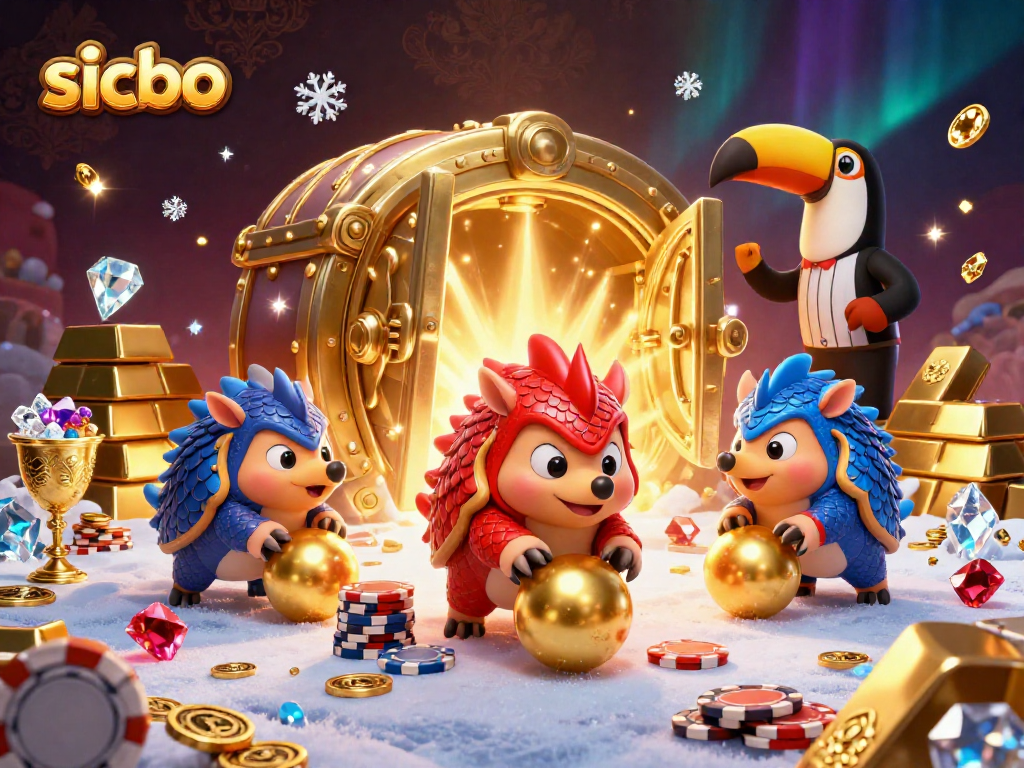 Engage strategies at sicbo with two rival pangolins competing in a dynamic casino scene.