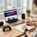 Explore affordable tech gadgets in a modern workspace with a user testing various devices and gadgets.