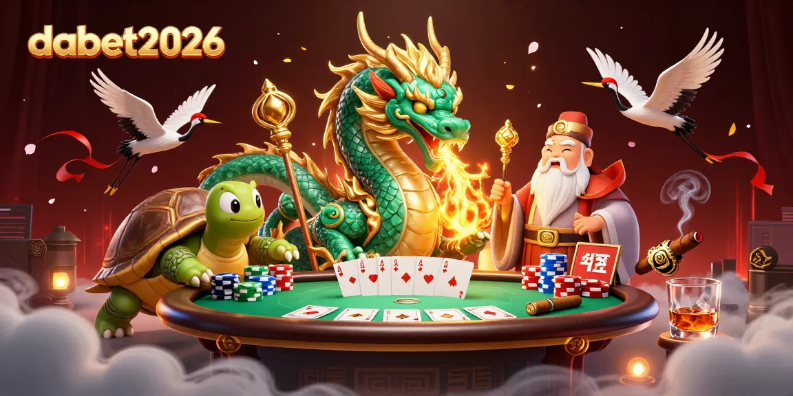 Experience the thrill of dabet2026 with a vibrant 3D illustration showcasing a dragon and lucky symbols.