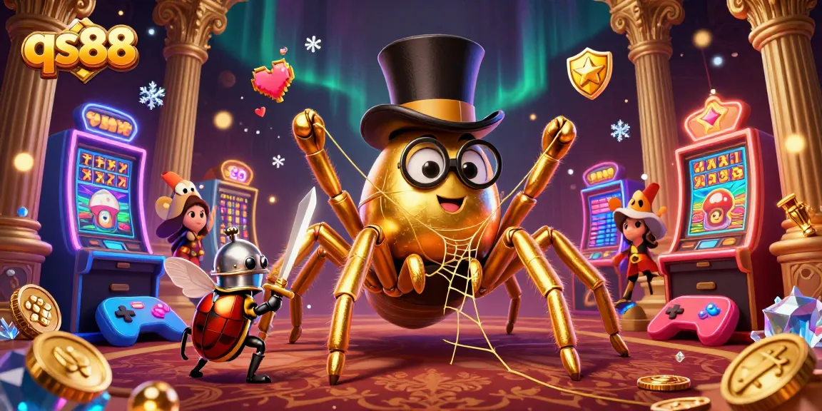 Engage with qs88 on an exciting casino adventure featuring a golden tarantula and beetle knight.