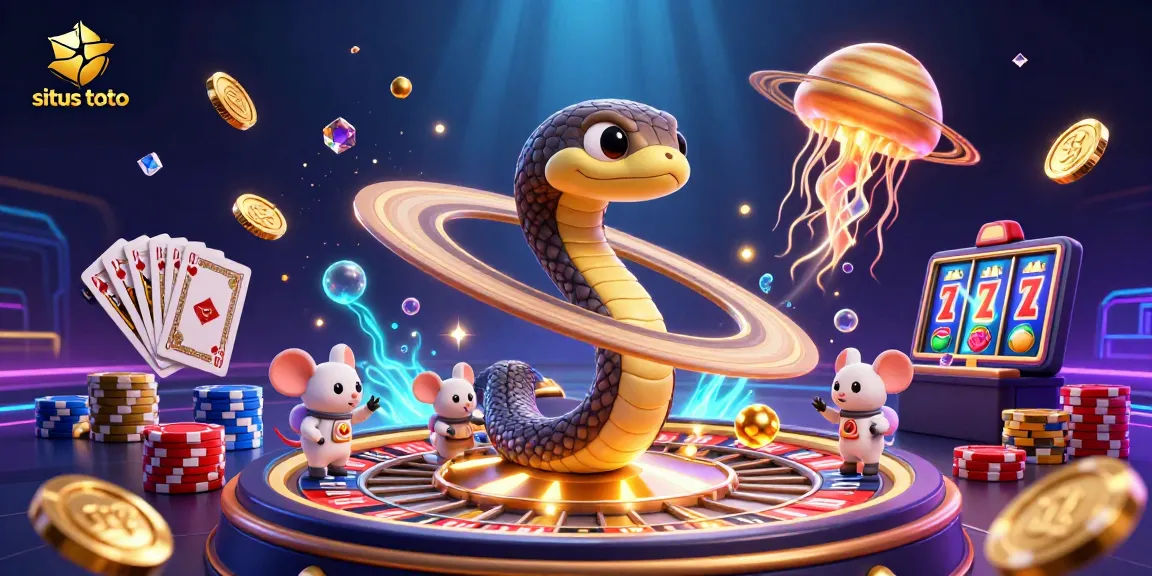 Engage with situs toto's vibrant cosmic roulette themed illustration featuring betting astronaut mice.