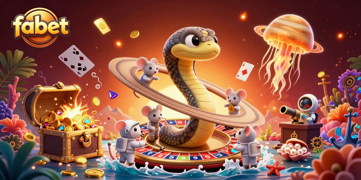 Experience the excitement of fabet with a cosmic roulette scene featuring betting astronaut mice and a jellyfish dealer.