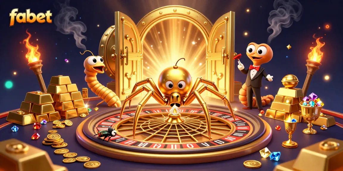 Spin the roulette wheel with fabet, featuring vibrant casino elements and animated characters.