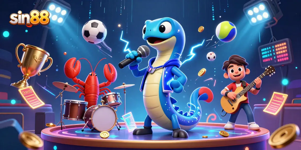 Experience sin88's lively underwater casino performance featuring an electric eel DJ.