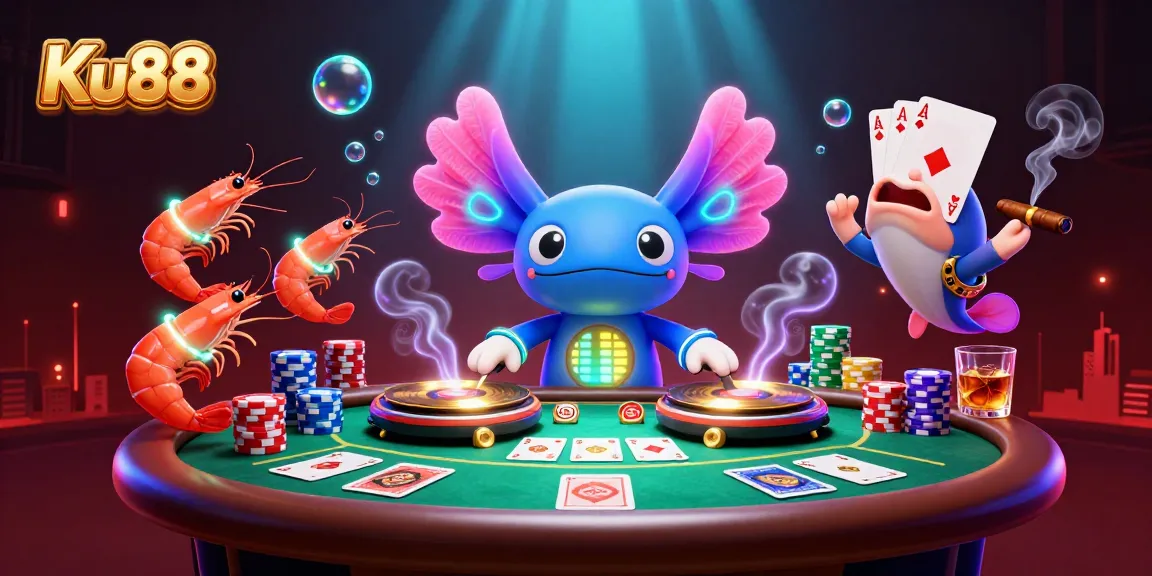 Join the Ku88 casino party with vibrant axolotl DJ spinning the best poker games