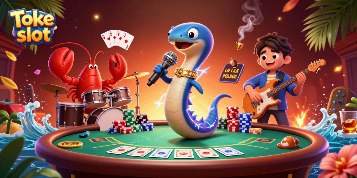 Toke slot showcases vibrant casino action featuring a DJ electric eel and lively gaming elements.
