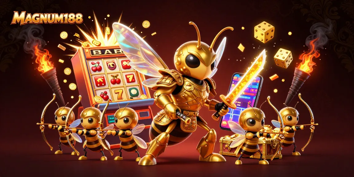 Experience thrilling gameplay at MAGNUM188 with a dazzling jackpot and vibrant casino elements.