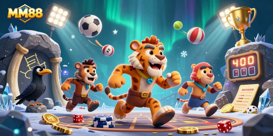 Experience thrilling betting action at MM88 with a vibrant prehistoric casino showcasing dynamic game elements.