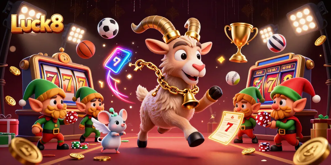 Luck8 offers a thrilling holiday-horror casino scene featuring Krampus, angel mouse, and elf gremlins.